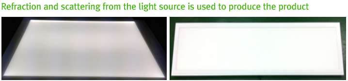 Refraction and scattering from the light source is used to produce the product
